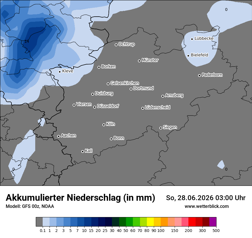 Modellkarte GFS – tot_prec – nrw