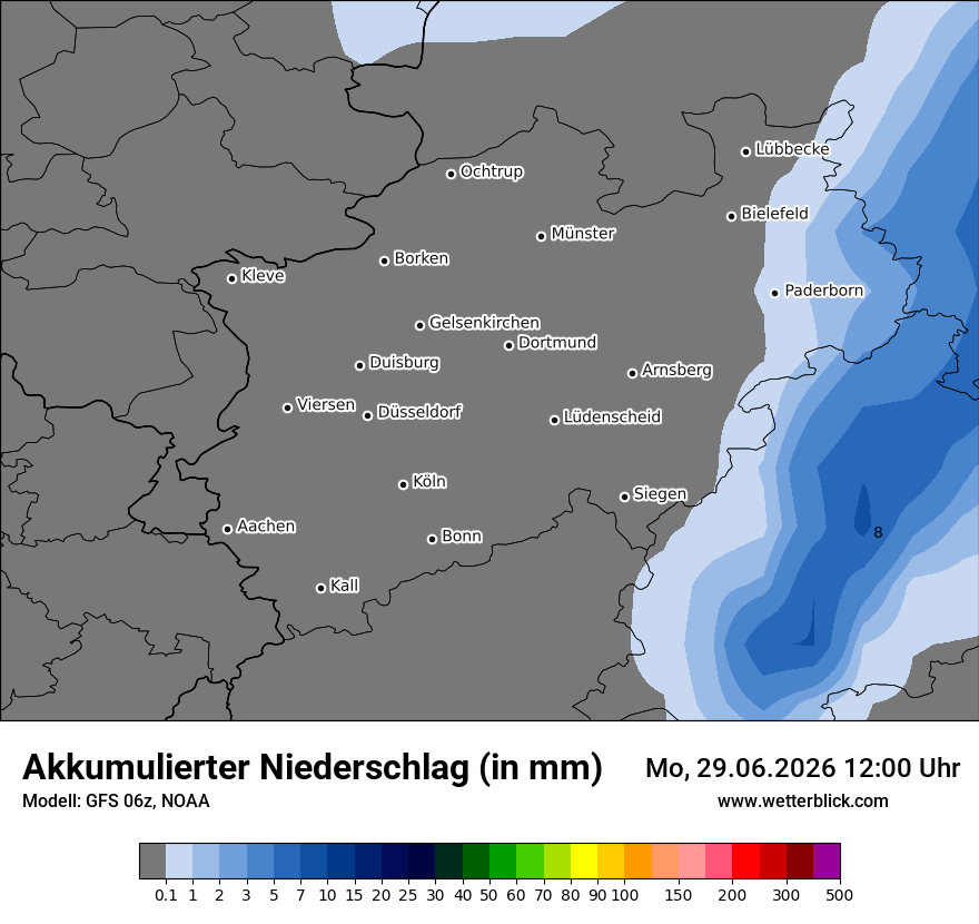 Modellkarte GFS – tot_prec – nrw