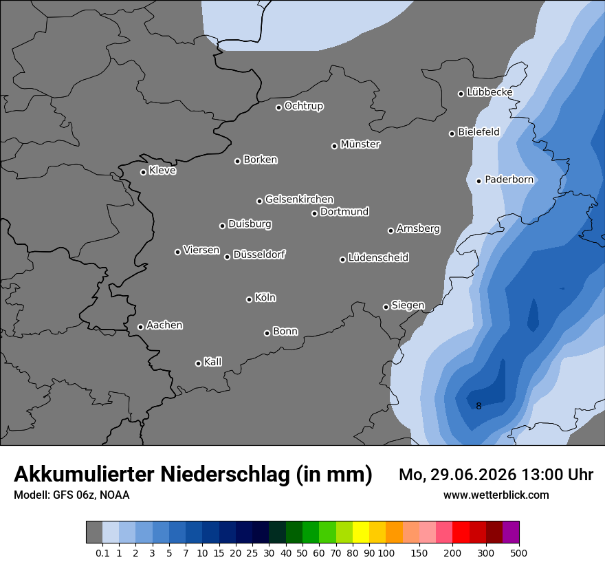 Modellkarte GFS – tot_prec – nrw