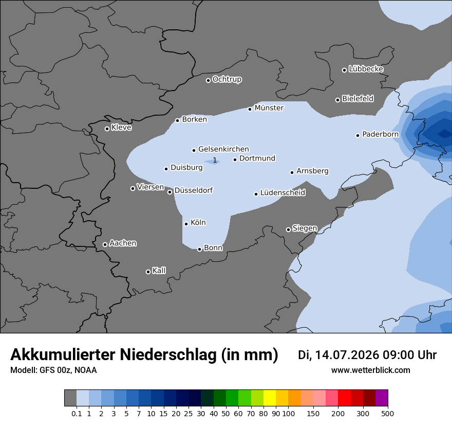 Modellkarte GFS – tot_prec – nrw