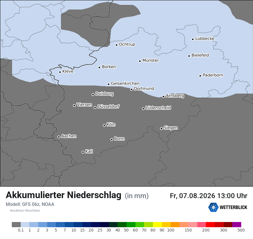 Modellkarte GFS – tot_prec – nrw