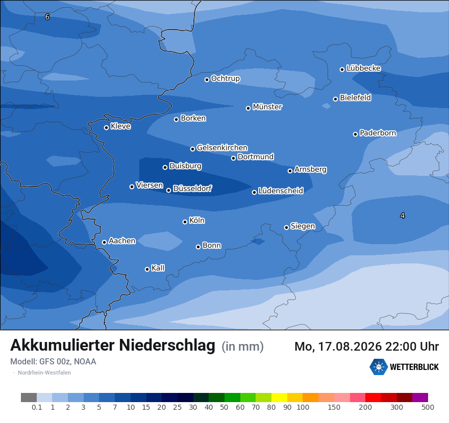 Modellkarte GFS – tot_prec – nrw