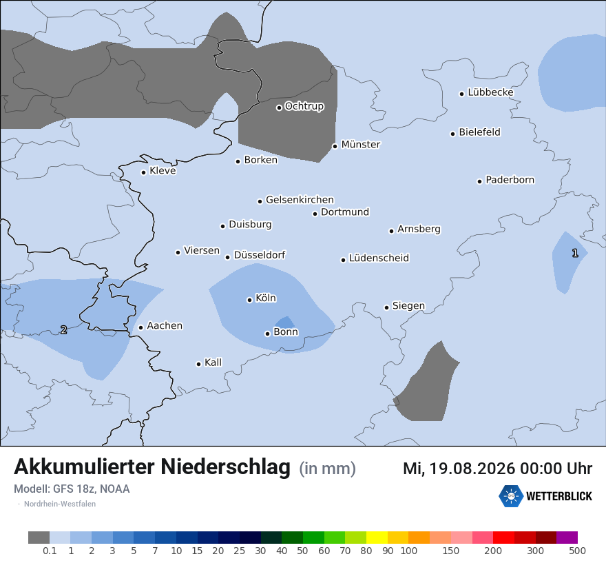 Modellkarte GFS – tot_prec – nrw