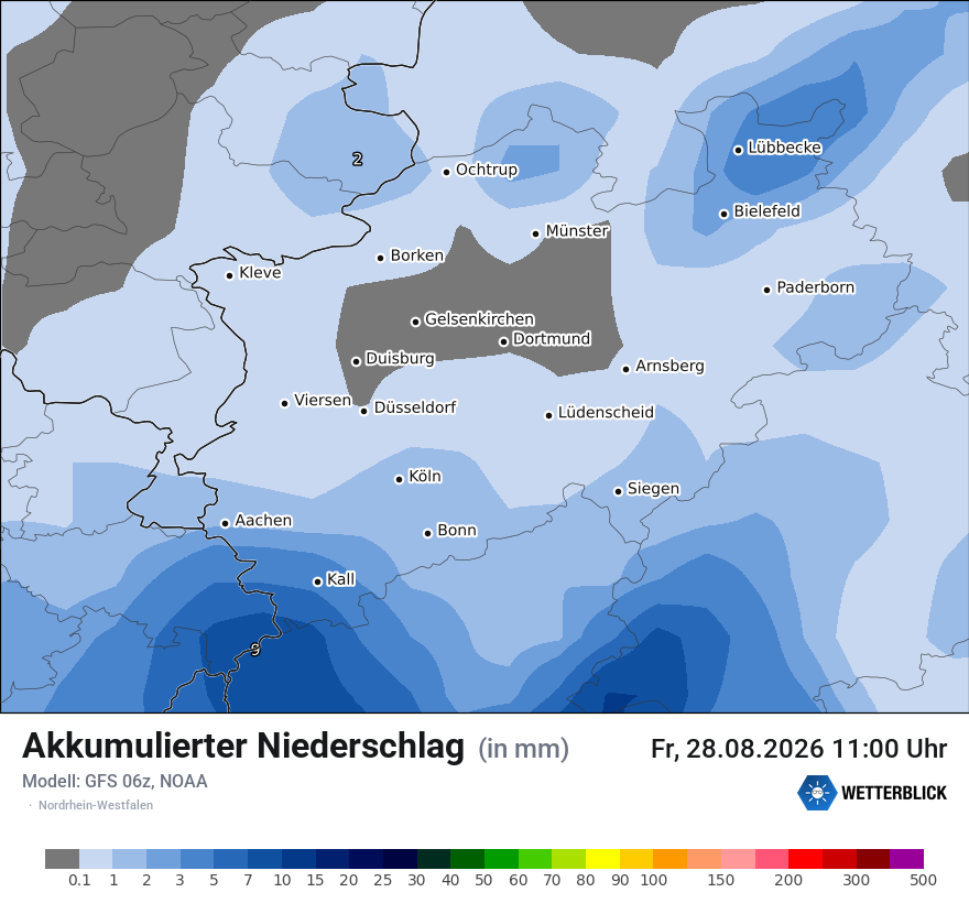 Modellkarte GFS – tot_prec – nrw