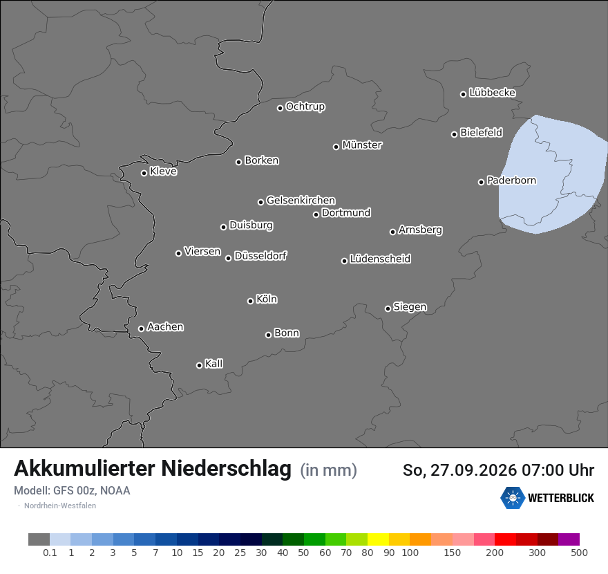 Modellkarte GFS – tot_prec – nrw