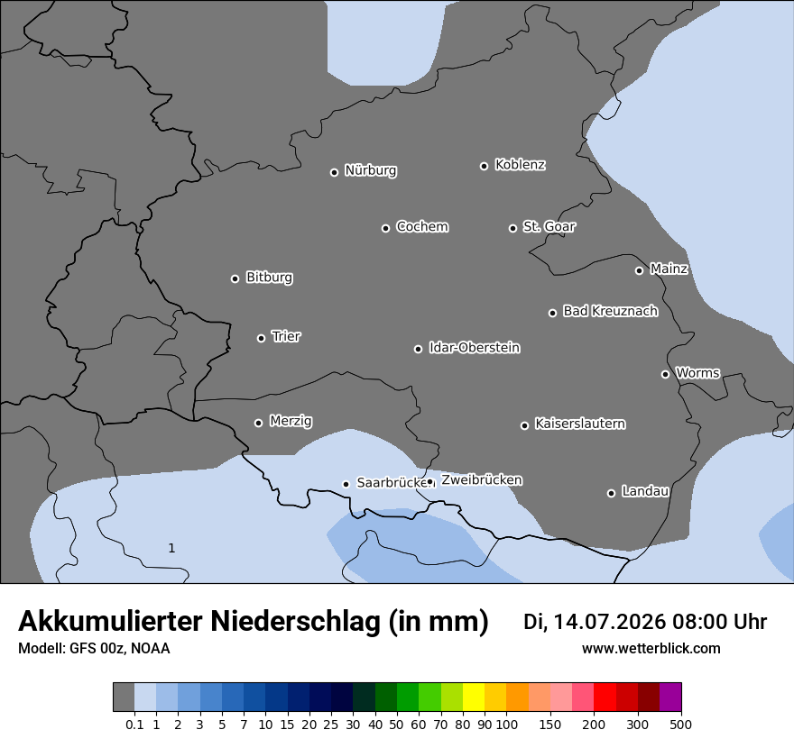 Modellkarte GFS – tot_prec – rp