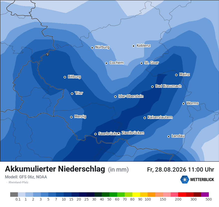 Modellkarte GFS – tot_prec – rp