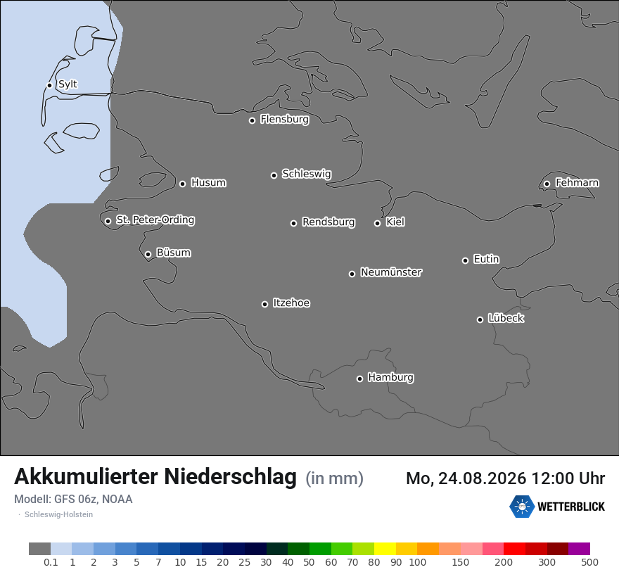 Modellkarte GFS – tot_prec – sh