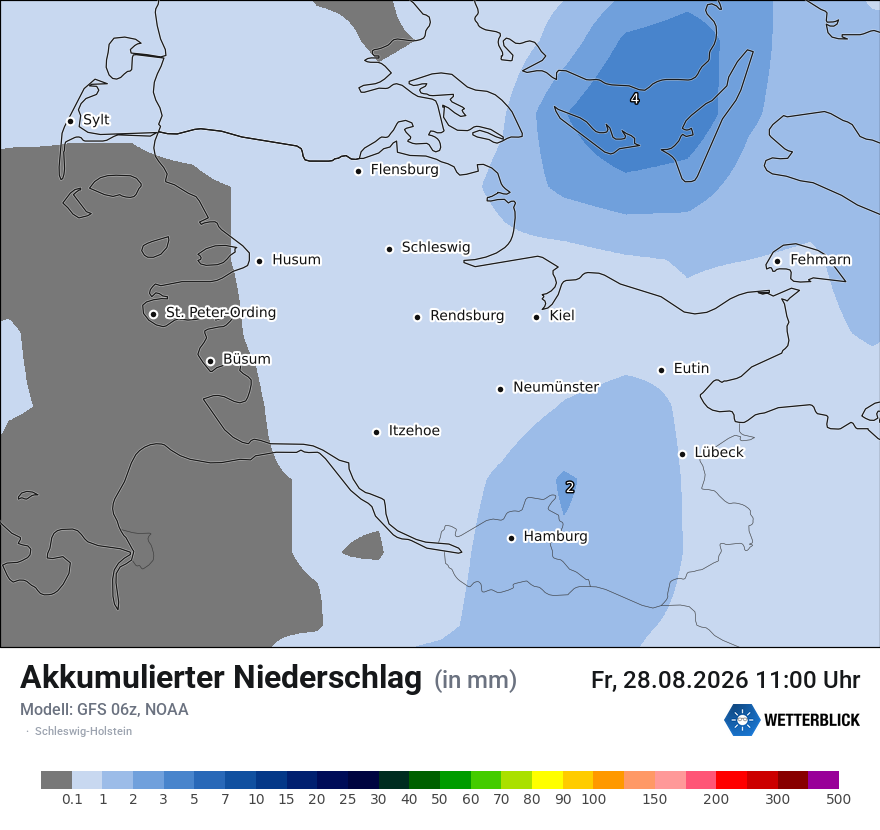 Modellkarte GFS – tot_prec – sh