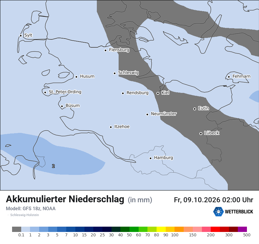 Modellkarte GFS – tot_prec – sh