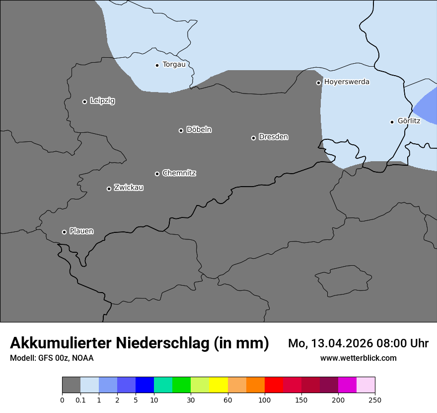 Modellkarte GFS – tot_prec – sn