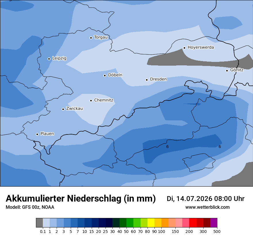 Modellkarte GFS – tot_prec – sn