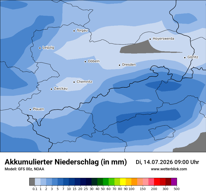 Modellkarte GFS – tot_prec – sn