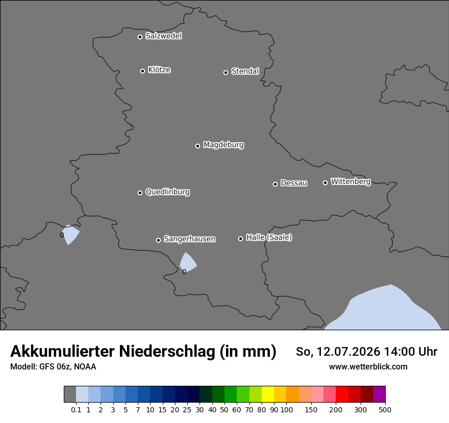 Modellkarte GFS – tot_prec – st