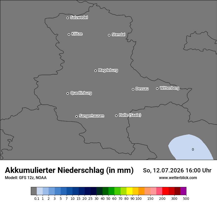 Modellkarte GFS – tot_prec – st