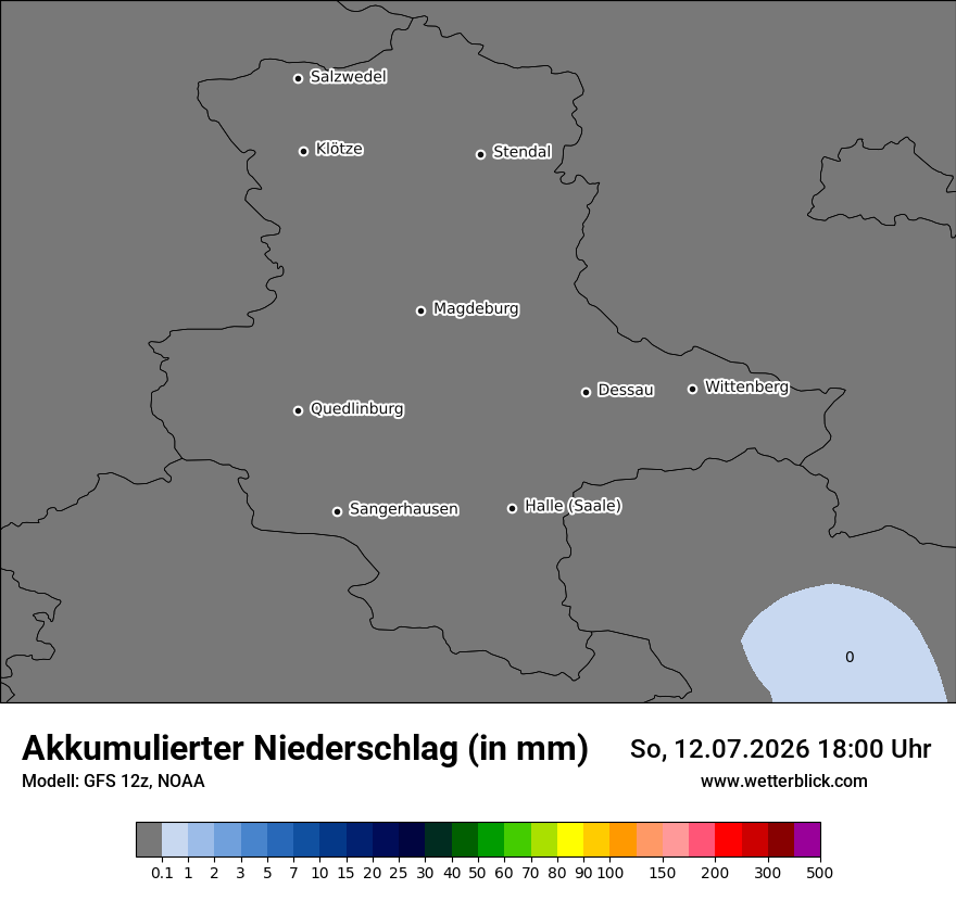 Modellkarte GFS – tot_prec – st