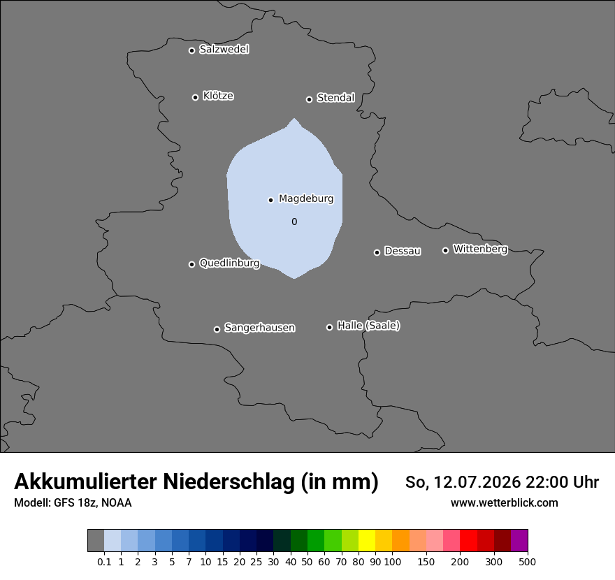 Modellkarte GFS – tot_prec – st