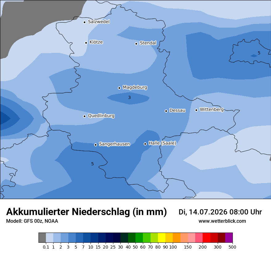 Modellkarte GFS – tot_prec – st