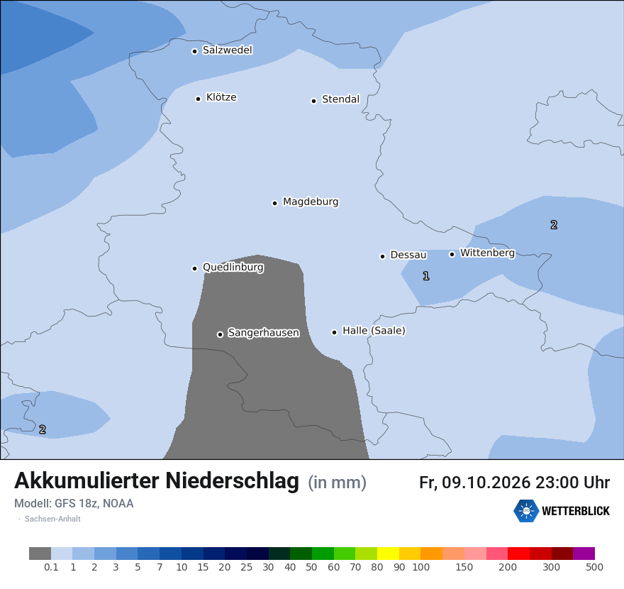 Modellkarte GFS – tot_prec – st