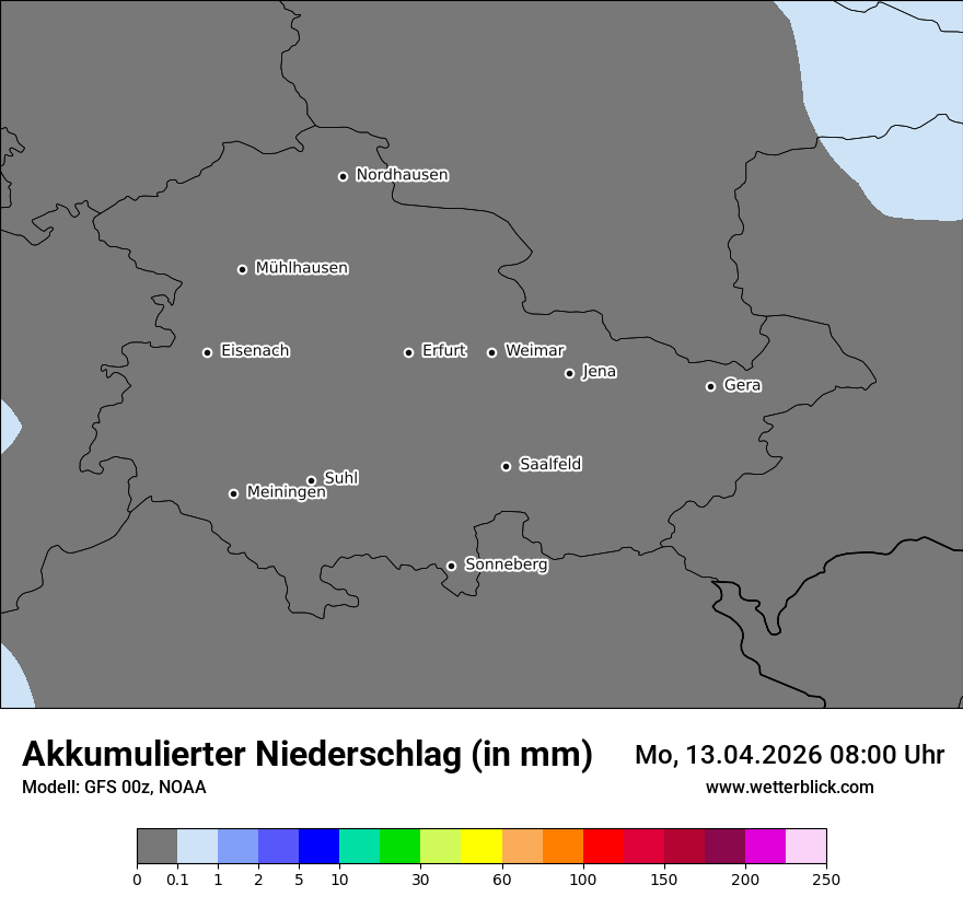 Modellkarte GFS – tot_prec – th
