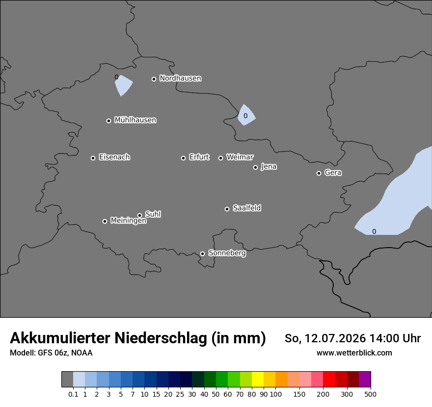 Modellkarte GFS – tot_prec – th