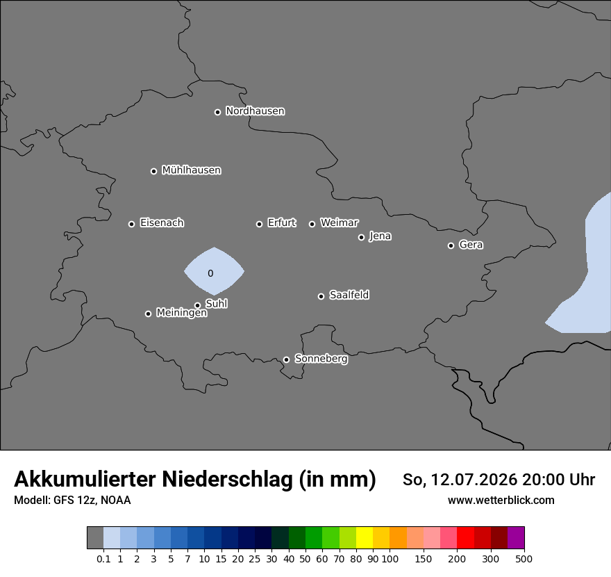 Modellkarte GFS – tot_prec – th