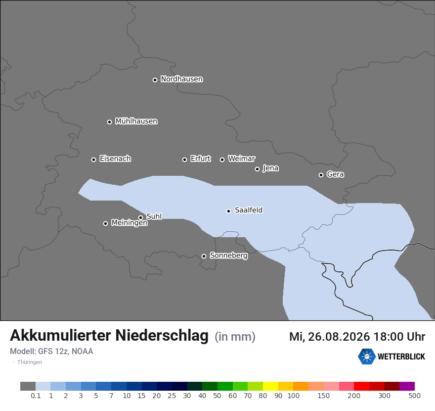 Modellkarte GFS – tot_prec – th