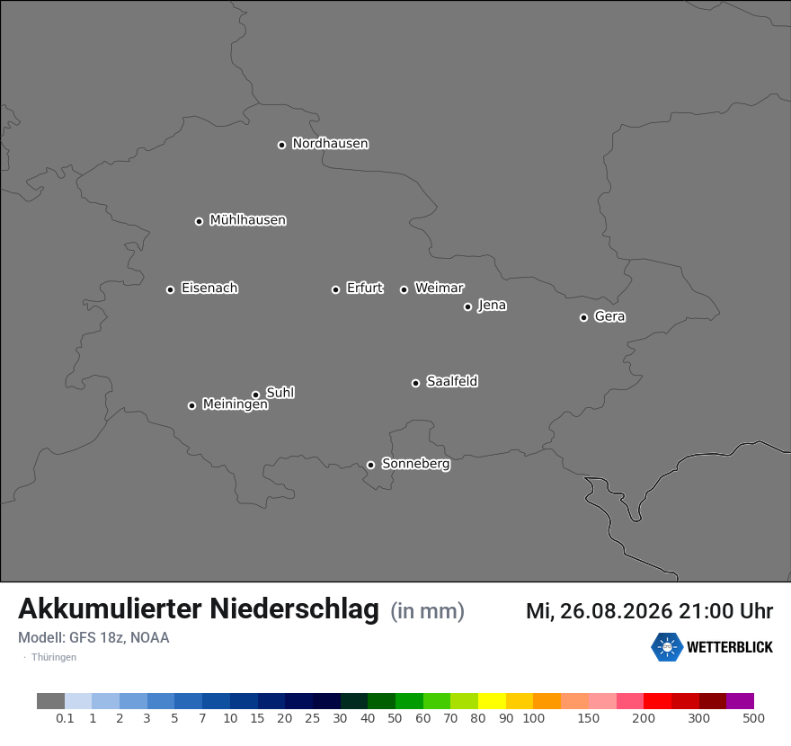 Modellkarte GFS – tot_prec – th
