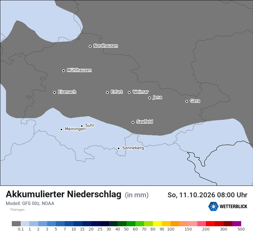 Modellkarte GFS – tot_prec – th