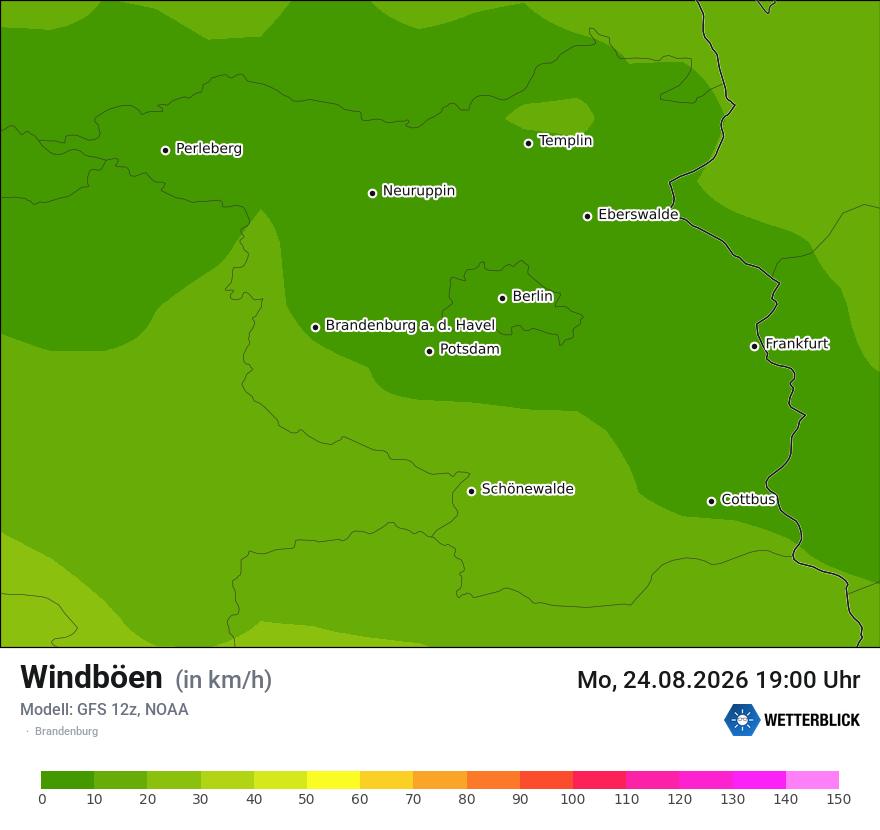 Modellkarte GFS – vmax – bb