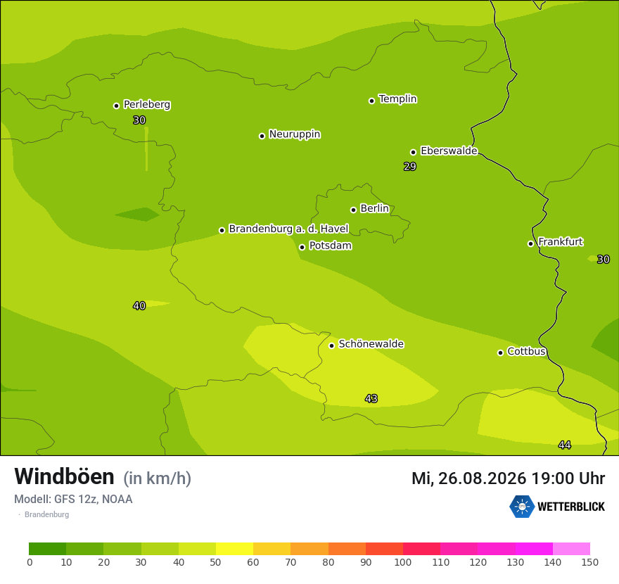 Modellkarte GFS – vmax – bb