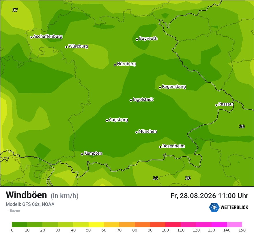 Modellkarte GFS – vmax – by
