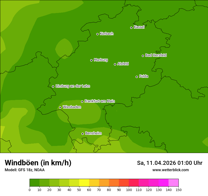 Modellkarte GFS – vmax – he