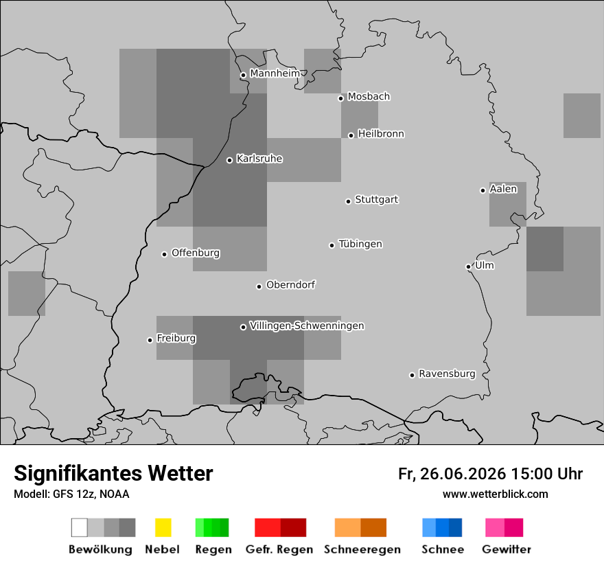Modellkarte GFS – ww – bw