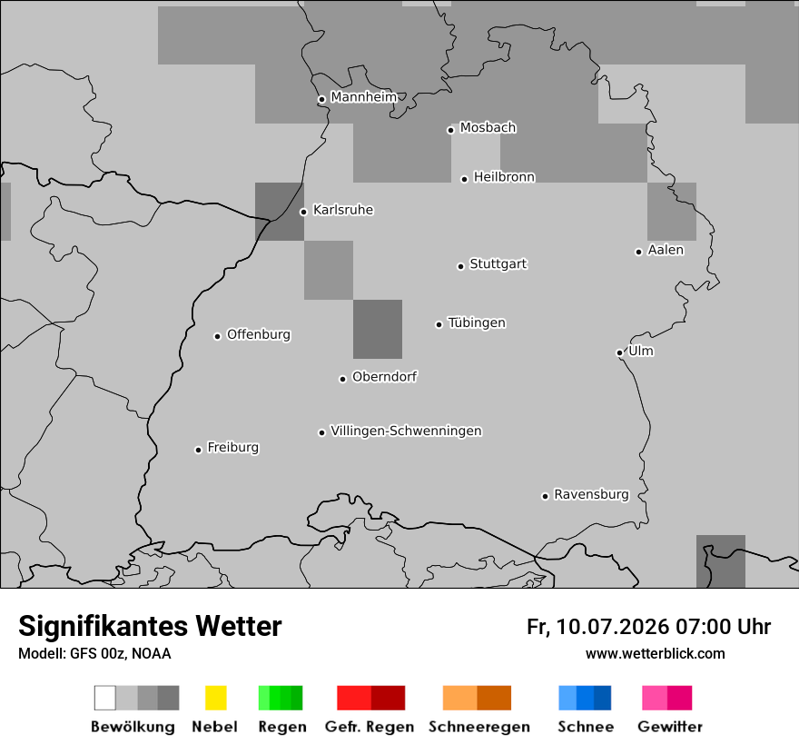 Modellkarte GFS – ww – bw