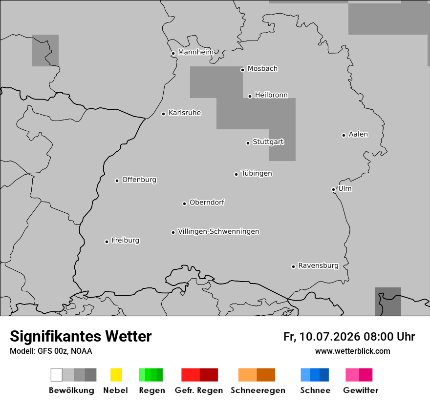 Modellkarte GFS – ww – bw