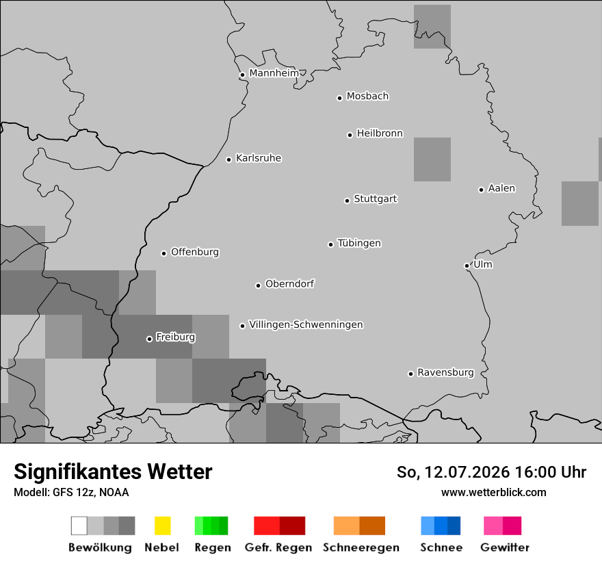 Modellkarte GFS – ww – bw