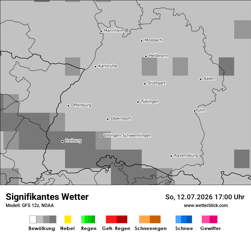 Modellkarte GFS – ww – bw