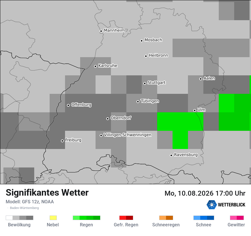 Modellkarte GFS – ww – bw