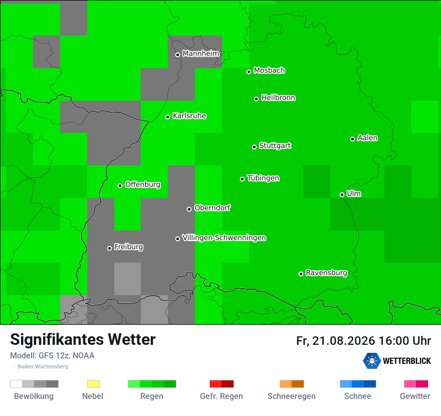 Modellkarte GFS – ww – bw