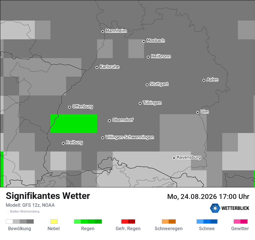 Modellkarte GFS – ww – bw