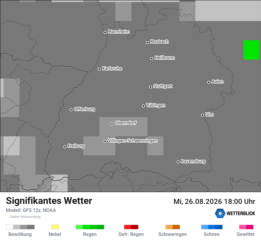Modellkarte GFS – ww – bw
