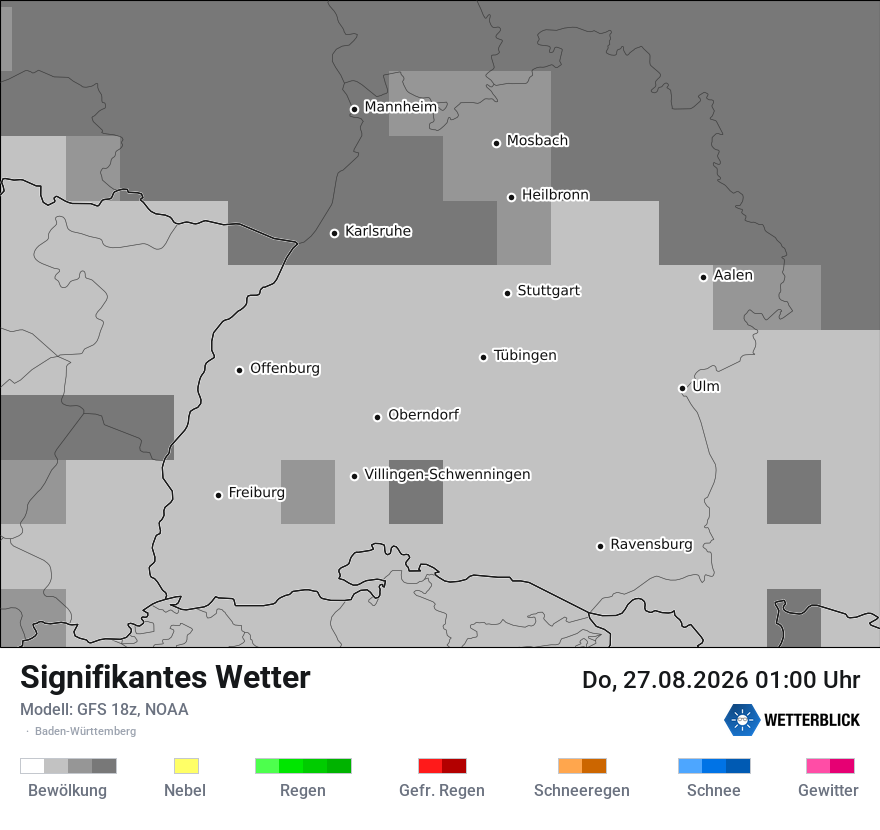 Modellkarte GFS – ww – bw