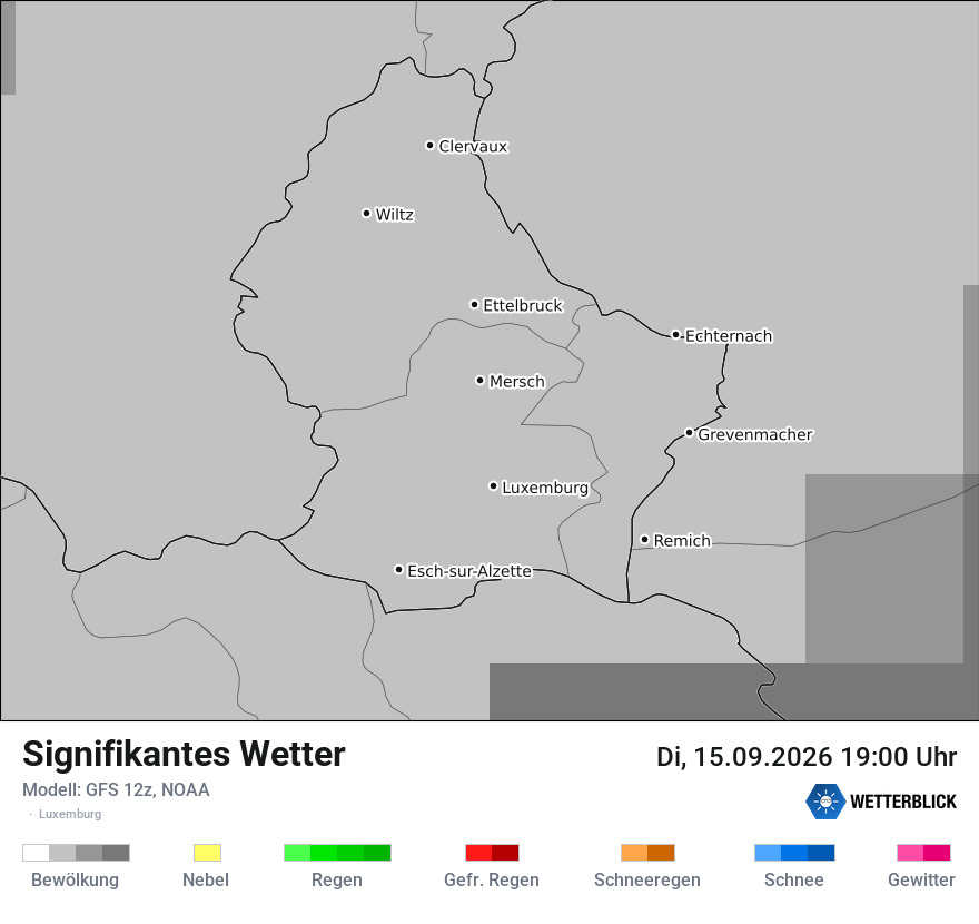 Modellkarte GFS – ww – luxemburg