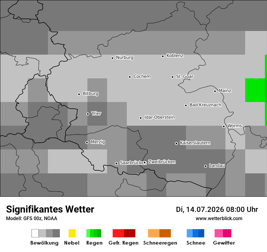 Modellkarte GFS – ww – rp