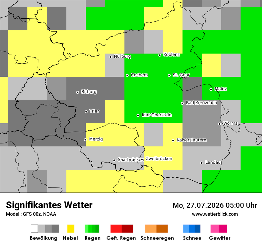 Modellkarte GFS – ww – rp