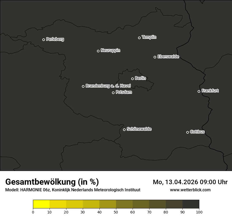 Modellkarte HARMONIE – clct – bb