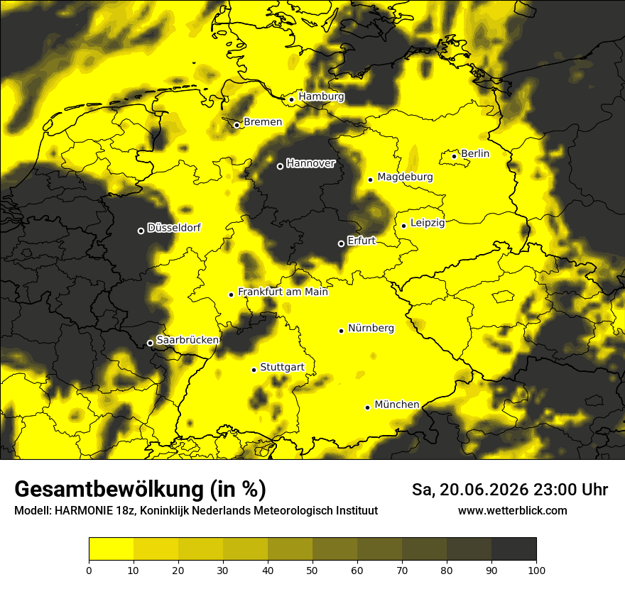 Modellkarte HARMONIE – clct – deutschland