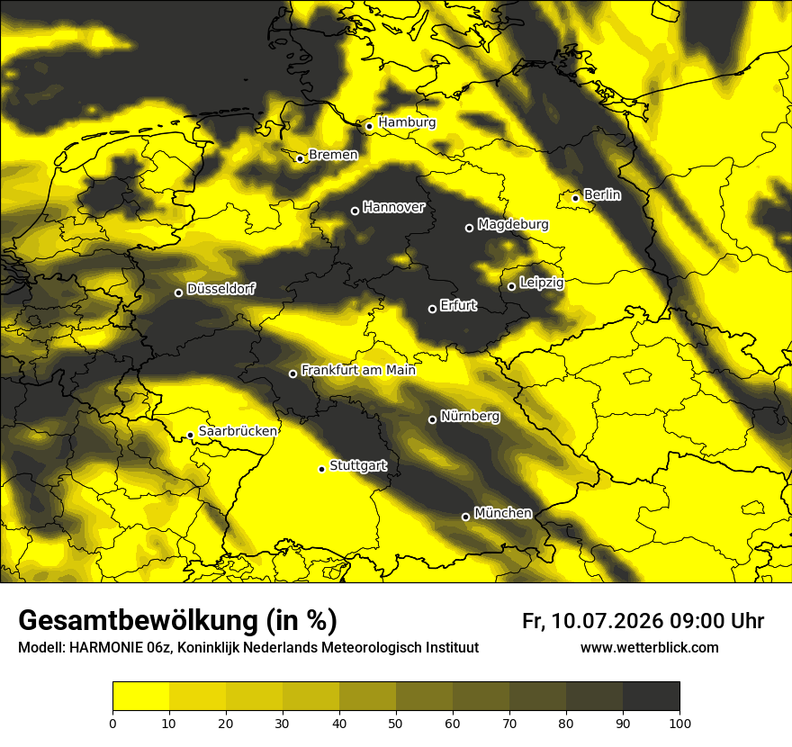 Modellkarte HARMONIE – clct – deutschland