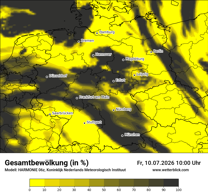 Modellkarte HARMONIE – clct – deutschland